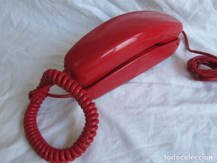 Tel&eacute;fonos: Tel&eacute;fono gondola rojo con reloj (funcionando) - Foto 3