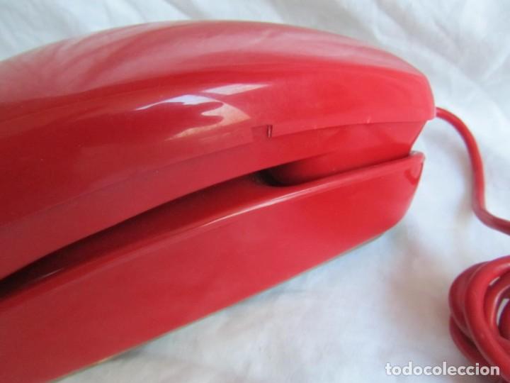 Tel&eacute;fonos: Tel&eacute;fono gondola rojo con reloj (funcionando) - Foto 4