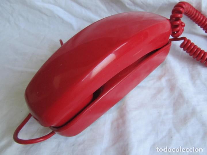 Tel&eacute;fonos: Tel&eacute;fono gondola rojo con reloj (funcionando) - Foto 6