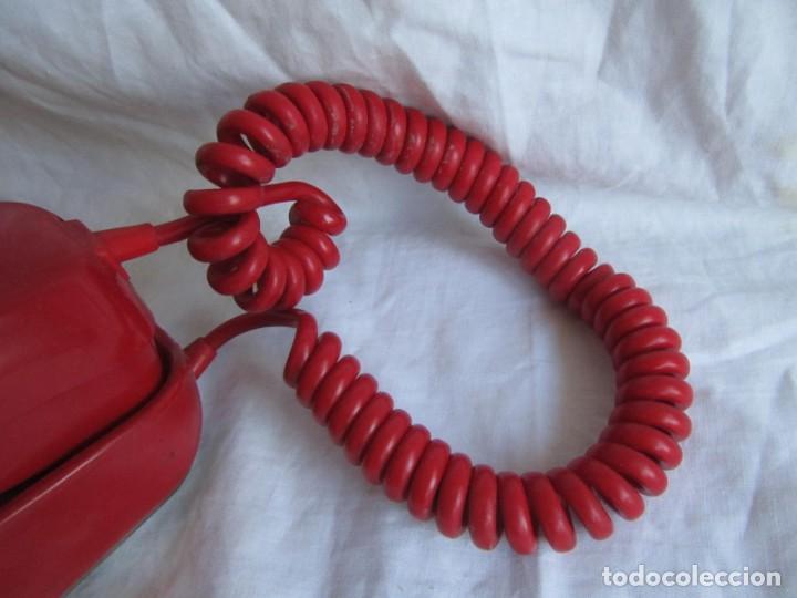 Tel&eacute;fonos: Tel&eacute;fono gondola rojo con reloj (funcionando) - Foto 7