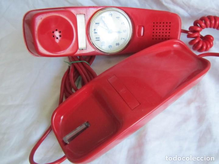 Tel&eacute;fonos: Tel&eacute;fono gondola rojo con reloj (funcionando) - Foto 8