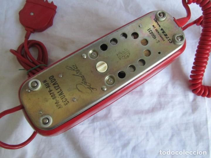 Tel&eacute;fonos: Tel&eacute;fono gondola rojo con reloj (funcionando) - Foto 11