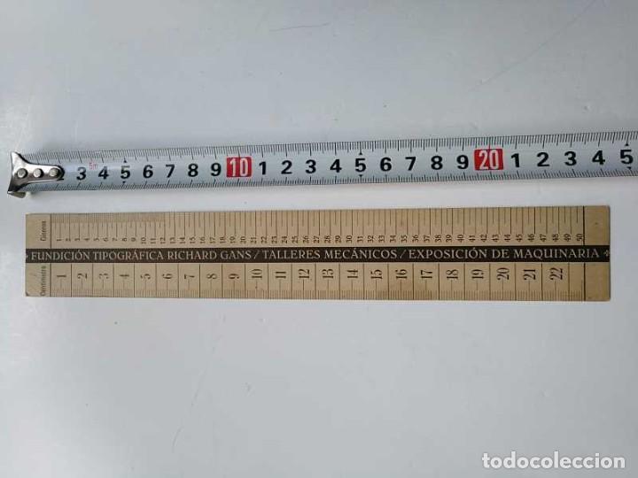 Antig&uuml;edades: REGLA TIPOMETRO FUNDICI&Oacute;N TIPOGR&Aacute;FICA RICHARD GANS TIPOGRAFO TYPOMETER TYPOGRAPH - Foto 13