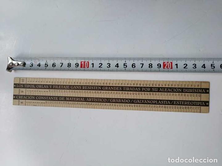 Antig&uuml;edades: REGLA TIPOMETRO FUNDICI&Oacute;N TIPOGR&Aacute;FICA RICHARD GANS TIPOGRAFO TYPOMETER TYPOGRAPH - Foto 15