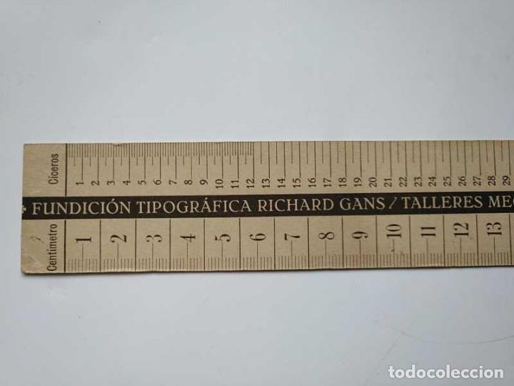 Antig&uuml;edades: REGLA TIPOMETRO FUNDICI&Oacute;N TIPOGR&Aacute;FICA RICHARD GANS TIPOGRAFO TYPOMETER TYPOGRAPH - Foto 22