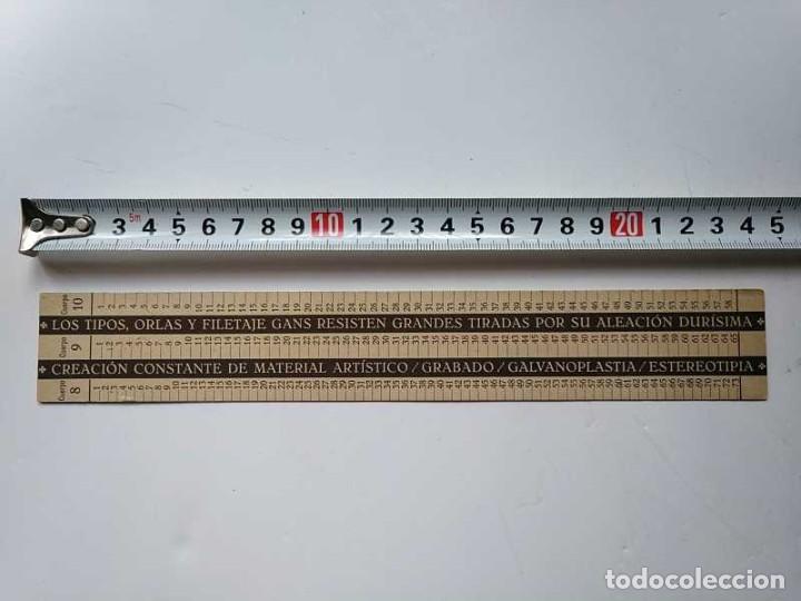 Antig&uuml;edades: REGLA TIPOMETRO FUNDICI&Oacute;N TIPOGR&Aacute;FICA RICHARD GANS TIPOGRAFO TYPOMETER TYPOGRAPH - Foto 43