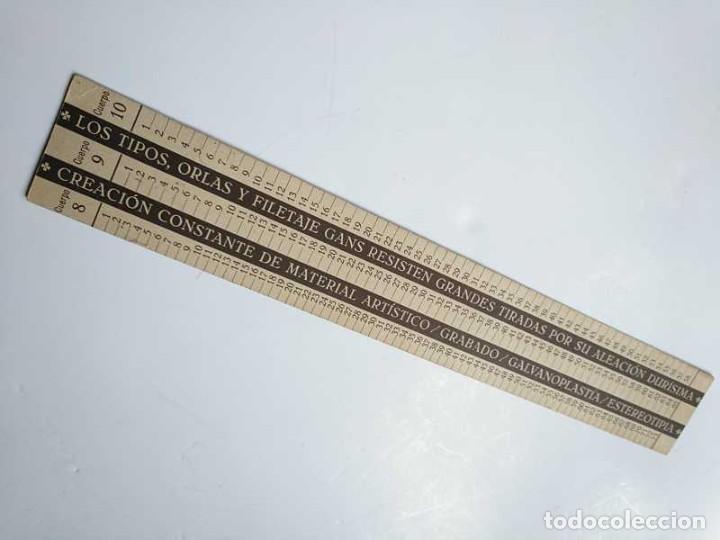 Antig&uuml;edades: REGLA TIPOMETRO FUNDICI&Oacute;N TIPOGR&Aacute;FICA RICHARD GANS TIPOGRAFO TYPOMETER TYPOGRAPH - Foto 50