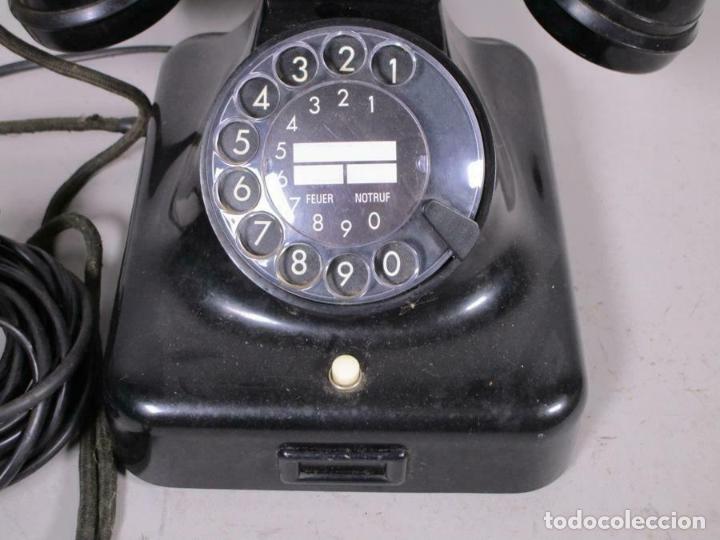 Teléfonos: ANTIGUO CLASICO SIEMENS TELEFONO DE DIAL ROTATIVO w48 MT, negro FUNCIONANDO - Foto 3 - 199781801
