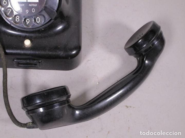 Teléfonos: ANTIGUO CLASICO SIEMENS TELEFONO DE DIAL ROTATIVO w48 MT, negro FUNCIONANDO - Foto 4 - 199781801