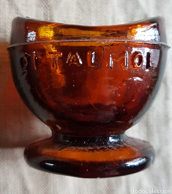Antig&uuml;edades: Antiguo lava ojos cristal marron oftalmol - Foto 1