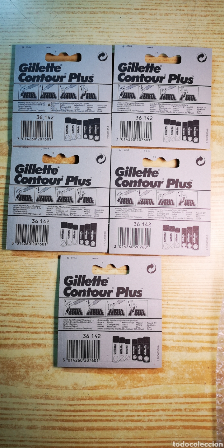 Antig&uuml;edades: Gillette contour plus 5 cajas de 5 hojas - Foto 2