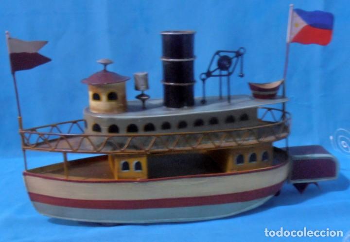 Antig&uuml;edades: BARCO DE VAPOR DE LATA - Foto 5