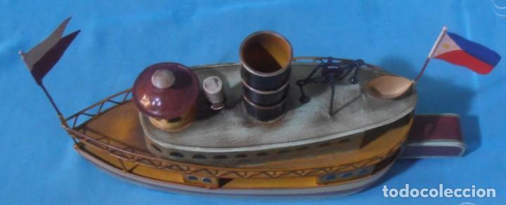 Antig&uuml;edades: BARCO DE VAPOR DE LATA - Foto 9