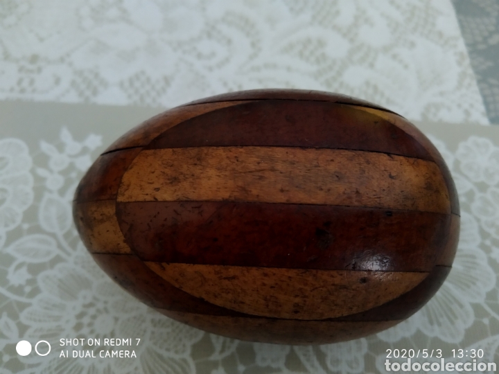 Antig&uuml;edades: Antiguo huevo de madera zurcir - Foto 4