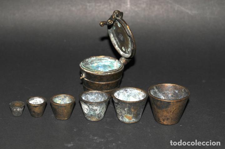 Antig&uuml;edades: ORIGINAL PONDERAL DE BRONCE - CON MARCAS EN EL INTERIOR DE LA TAPA - Foto 5