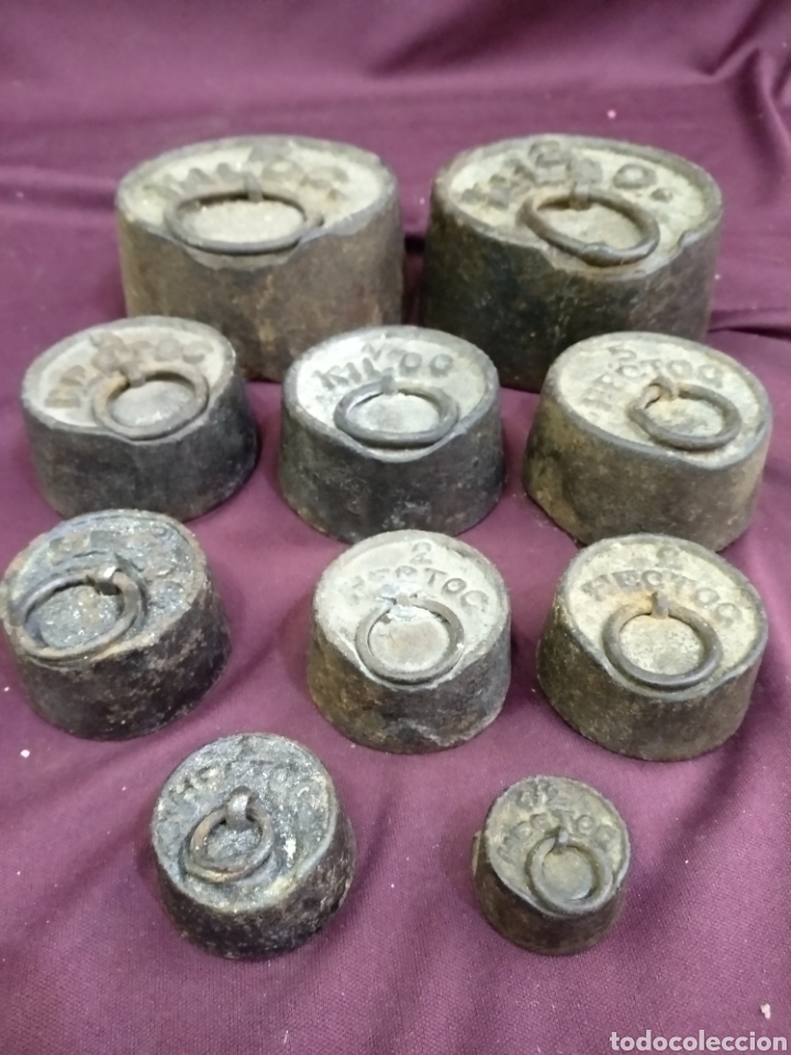 Antig&uuml;edades: Lote de 10 pesas para balanza - Foto 1