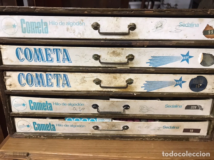 Antig&uuml;edades: Caja hilos La Cometa - Foto 1