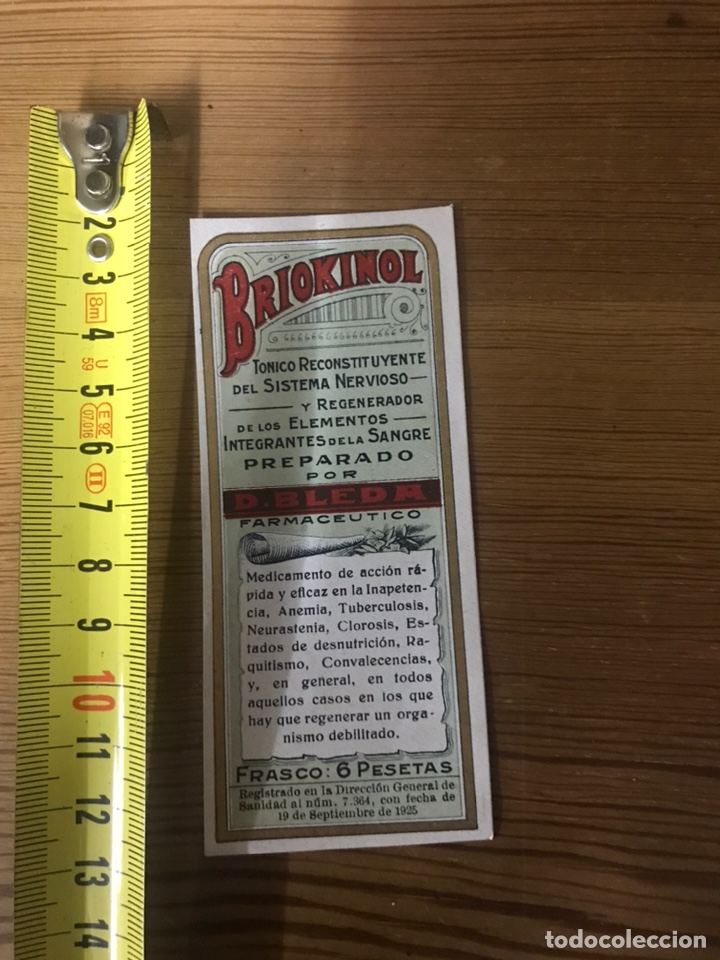 Antig&uuml;edades: Etiqueta Briokinol - Foto 1