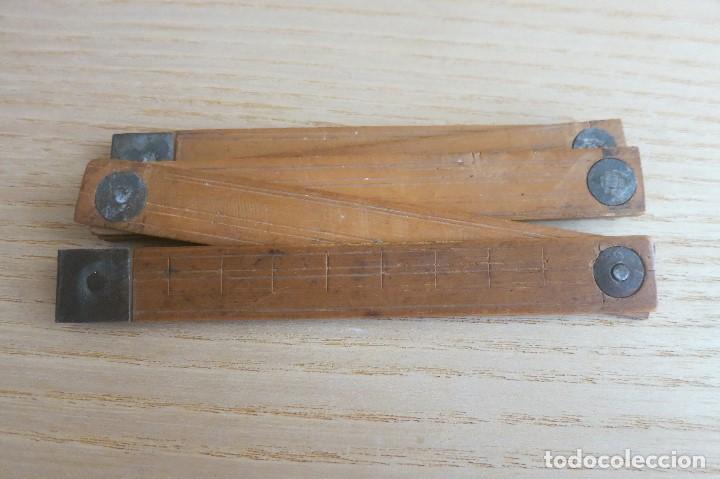 Antig&uuml;edades: metro de madera antiguo de 58 centimetros - Foto 3