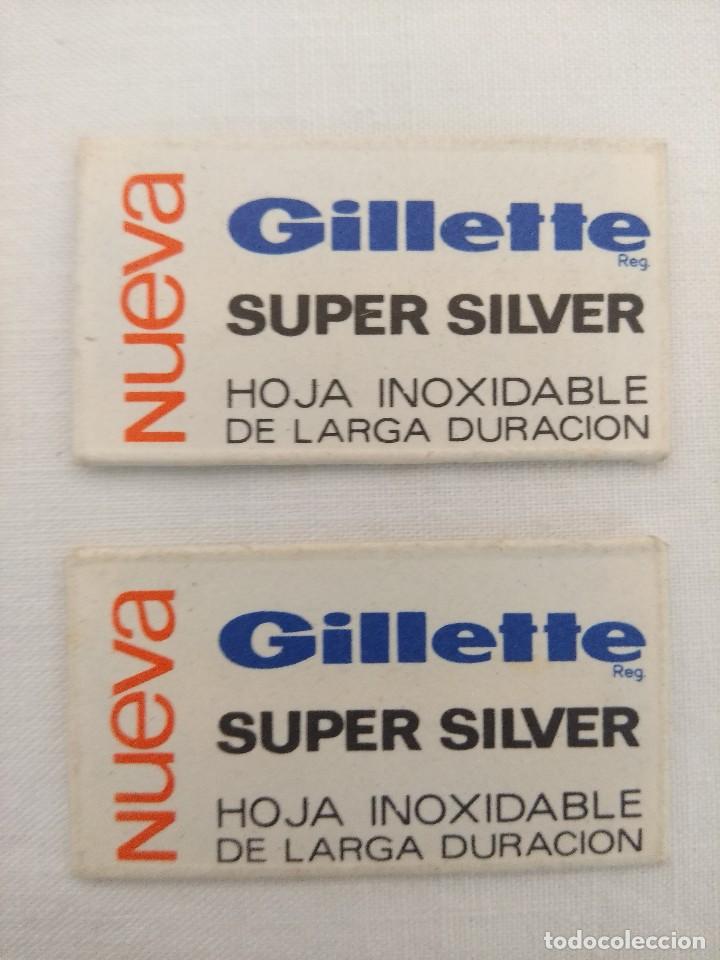 Antig&uuml;edades: 2 HOJAS DE AFEITAR/GILLETTE SUPER SILVER INOX. - Foto 1