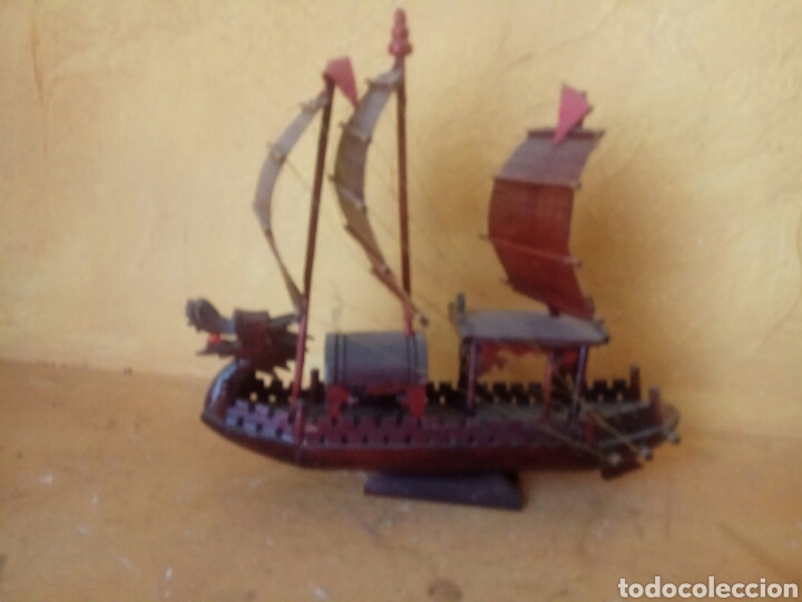 Antig&uuml;edades: Barcaza china 21 cm madera - Foto 1