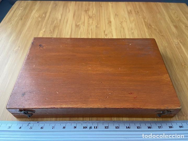 Antig&uuml;edades: Caja Completa de Compases - Madera y Terciopelo - Foto 2