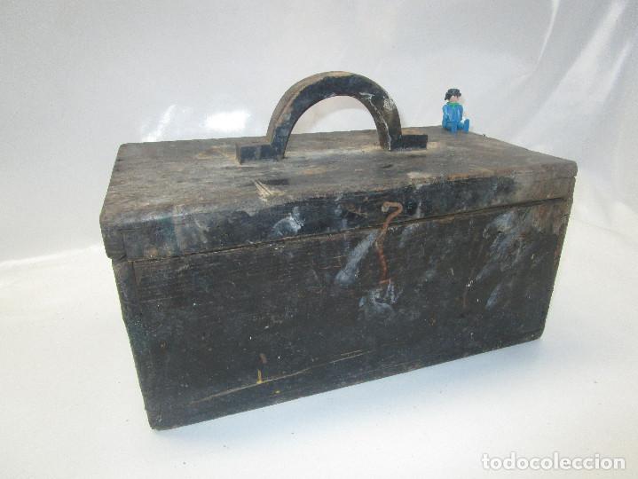 Antig&uuml;edades: GRAN MALETIN MADERA HERRAMIENTAS A&Ntilde;OS 20 - Foto 2