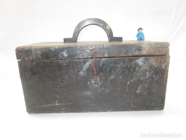 Antig&uuml;edades: GRAN MALETIN MADERA HERRAMIENTAS A&Ntilde;OS 20 - Foto 3