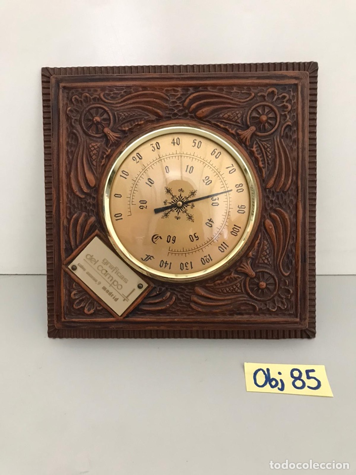 Antig&uuml;edades: Term&oacute;metro antiguo cuero repujado - Foto 1