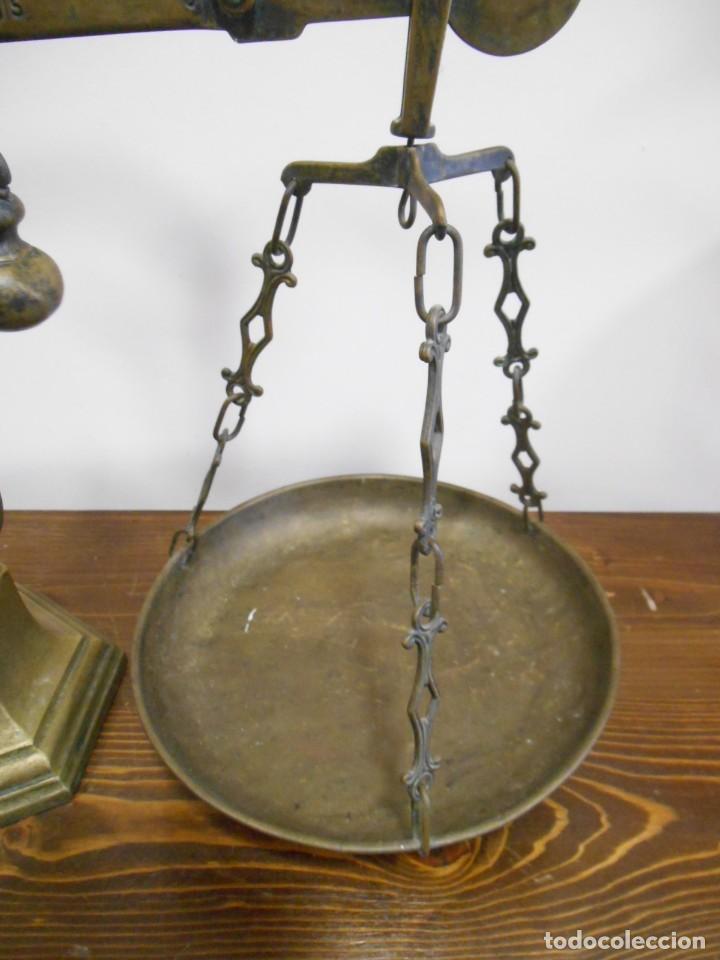 Antig&uuml;edades: PRECIOSA BASCULA TIPO ROMANA CON BASE DE APOYO EN BRONCE - Foto 9
