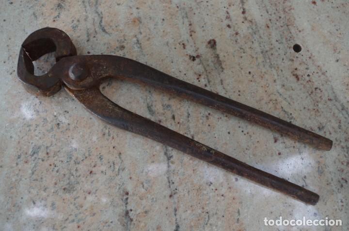 Antig&uuml;edades: TENAZAS DE CARPINTERIA DEL 10 CON MUESCAS CARPINTERO - Foto 2