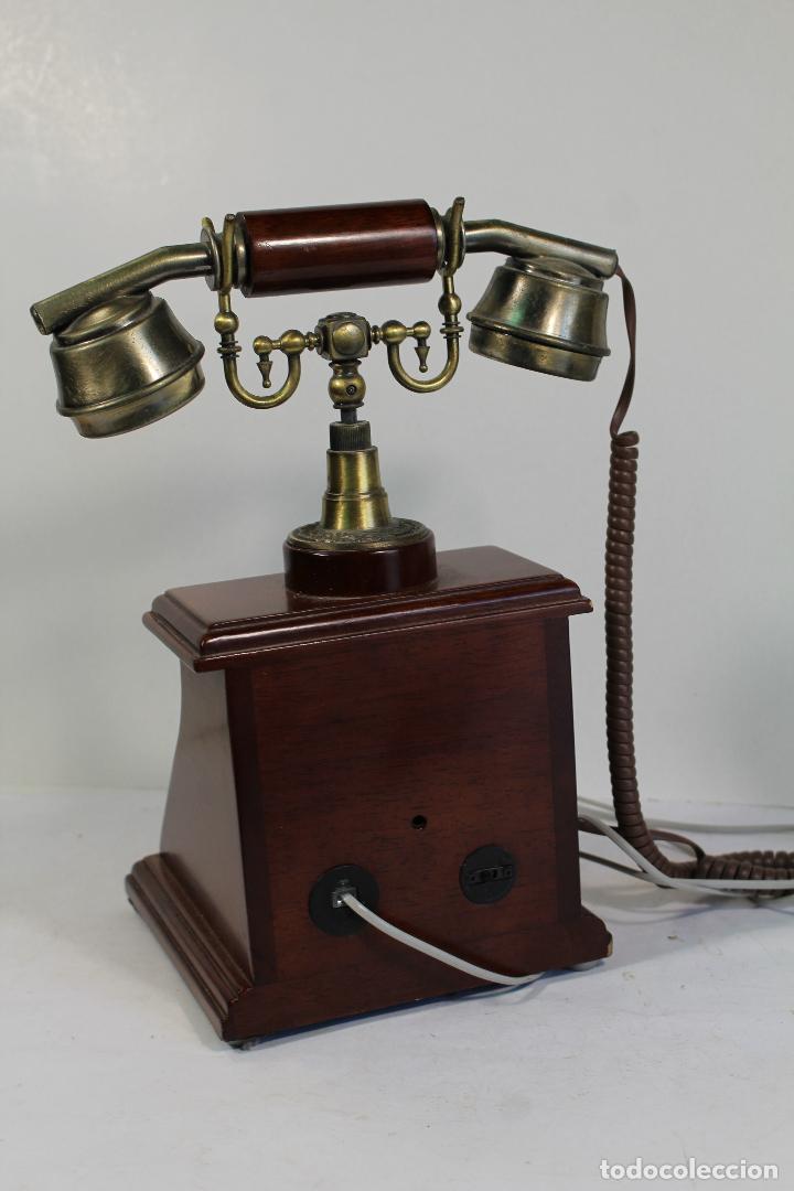 Tel&eacute;fonos: telefono de sobremesa en madera - Foto 4