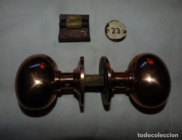 Antig&uuml;edades: POMOS PUERTA BARCO BRONCE - Foto 4