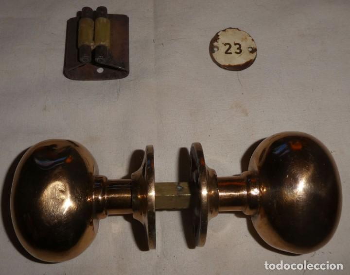 Antig&uuml;edades: POMOS PUERTA BARCO BRONCE - Foto 7