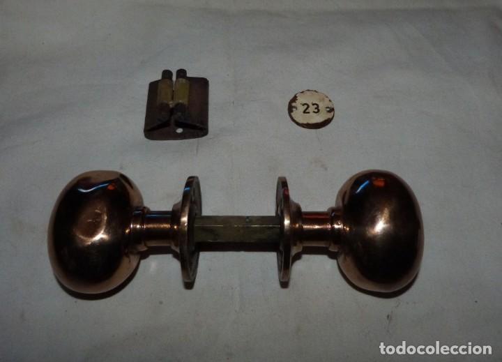 Antig&uuml;edades: POMOS PUERTA BARCO BRONCE - Foto 9