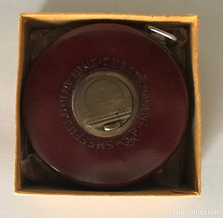 Antig&uuml;edades: Cinta de medir inglesa de 1930. Chesterman & Sheffield - Foto 2