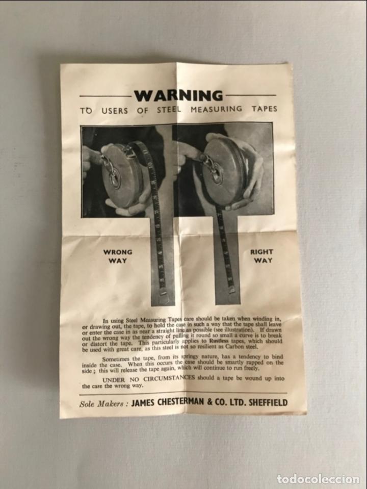 Antig&uuml;edades: Cinta de medir inglesa de 1930. Chesterman & Sheffield - Foto 4