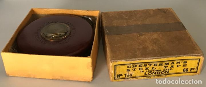 Antig&uuml;edades: Cinta de medir inglesa de 1930. Chesterman & Sheffield - Foto 1