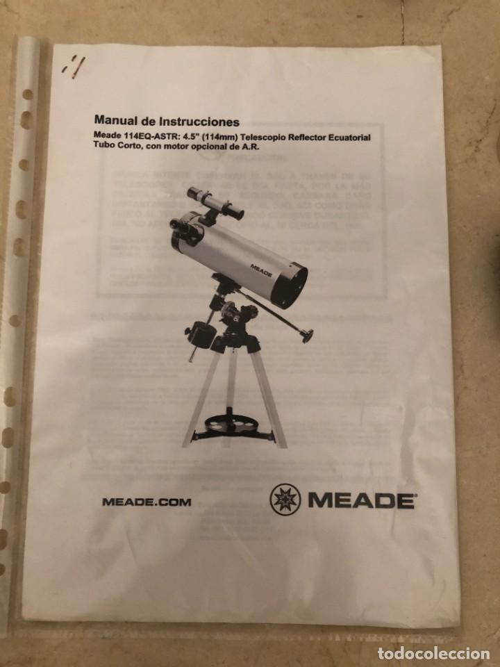 Antig&uuml;edades: TELESCOPIO MEADE 114 REFLECTOR ECUATORIAL - Foto 7