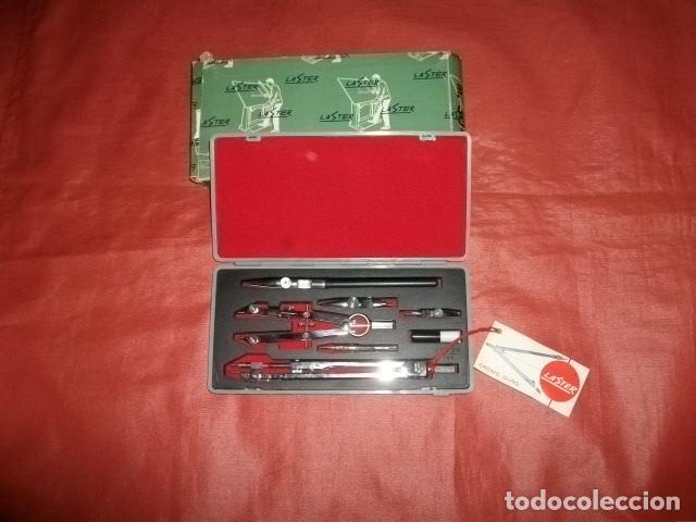 Antig&uuml;edades: CAJA DE COMP&Aacute;S/COMPASES LASTER (7 piezas) - Foto 1