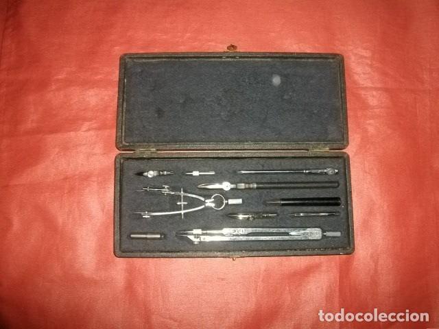 Antig&uuml;edades: CAJA DE COMP&Aacute;S/COMPASES LASTER (10 piezas) - Foto 1