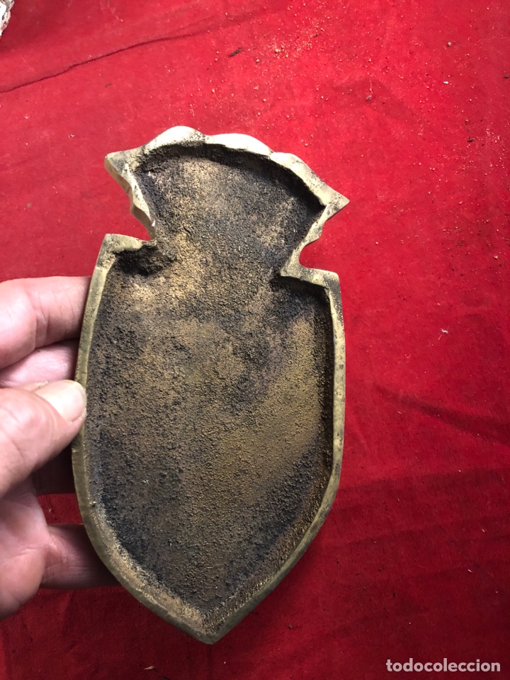 Antig&uuml;edades: Placa de bronce para llamador de puerta 16,5cm - Foto 2