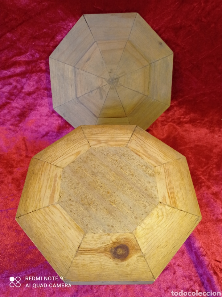 Antig&uuml;edades: Molde octagonal de madera para la fabricar de soperas. Compuesto de 2 piezas. - Foto 3