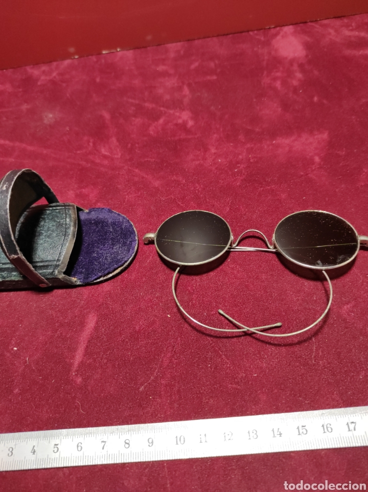 Antig&uuml;edades: Lentes gafas antigua con funda - Foto 5