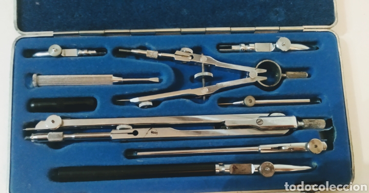 Antig&uuml;edades: Antiguo estuche de comp&aacute;s y utensilios .Super Stilus - Foto 4