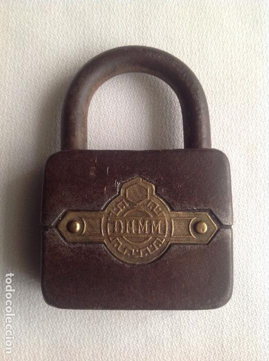 Antig&uuml;edades: CANDADO ANTIGUO DE HIERRO MACIZO MARCA DAMM, SIN LLAVE - Foto 1