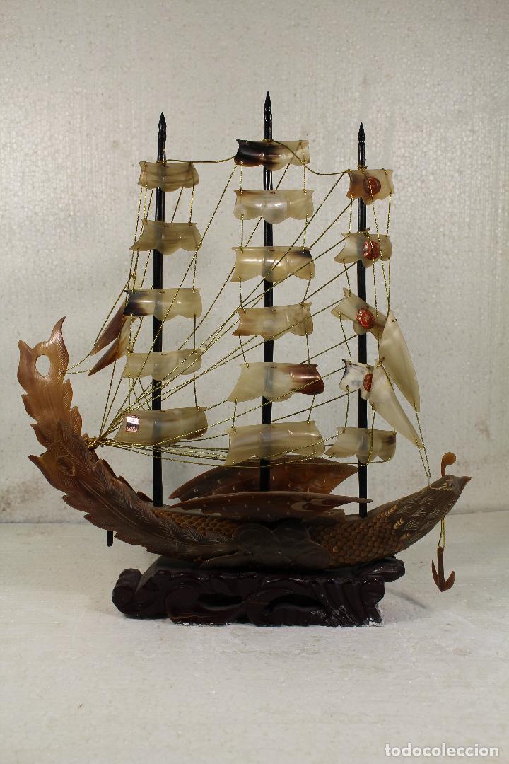 Antig&uuml;edades: barco pajaro con asta de toro - Foto 3