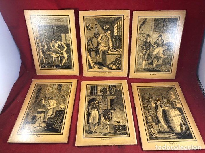 Antiguidades: OFICIOS L&Aacute;MINAS PEGADAS SOBRE TABLEX