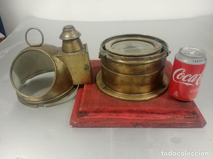 Antig&uuml;edades: Comp&aacute;s N&aacute;utico Trepat con candileja - Foto 2