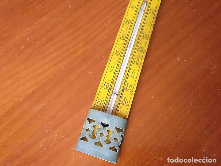 Antig&uuml;edades: TERMOMETRO GRADOS REAUMUR Y CELSIUS - CENT&Iacute;GRADOS - DE LOS A&Ntilde;OS 30 CON BASE DE MADERA. - Foto 4